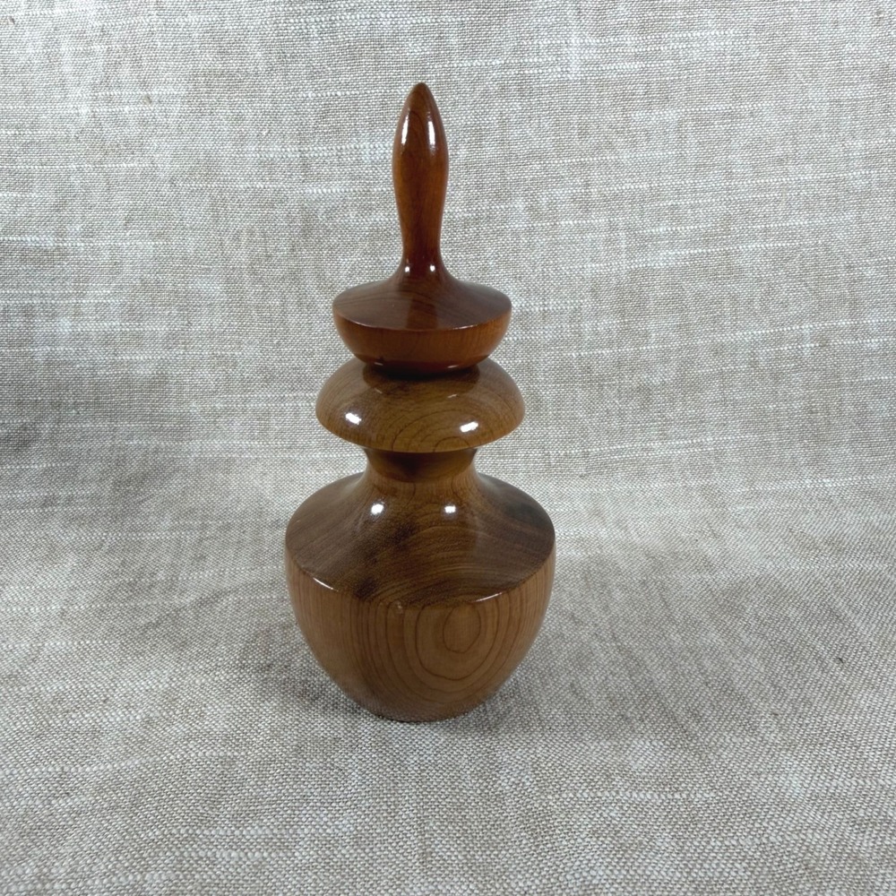 Vintage Myrtlewood Perfume Bottle Oregon Hand Turned Wood Decor